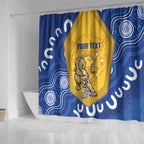 ACT Cougars Oztag Custom Shower Curtain Australian Capital Territory Indigenous Art