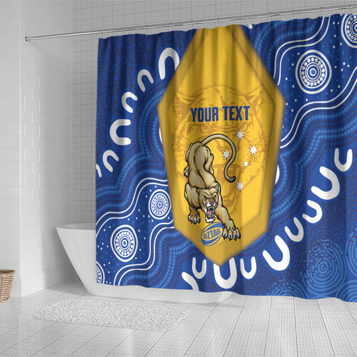 ACT Cougars Oztag Custom Shower Curtain Australian Capital Territory Indigenous Art