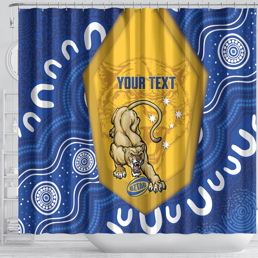 ACT Cougars Oztag Custom Shower Curtain Australian Capital Territory Indigenous Art