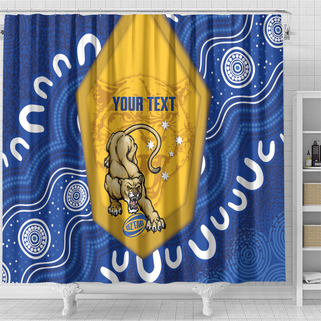 ACT Cougars Oztag Custom Shower Curtain Australian Capital Territory Indigenous Art
