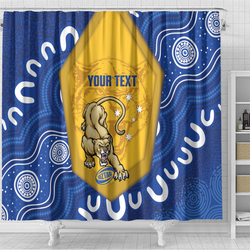 ACT Cougars Oztag Custom Shower Curtain Australian Capital Territory Indigenous Art