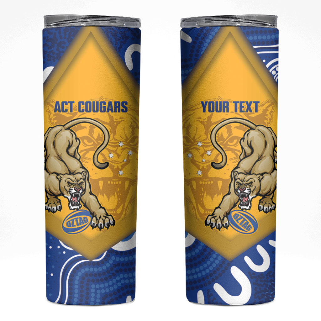 ACT Cougars Oztag Custom Skinny Tumbler Australian Capital Territory Indigenous Art