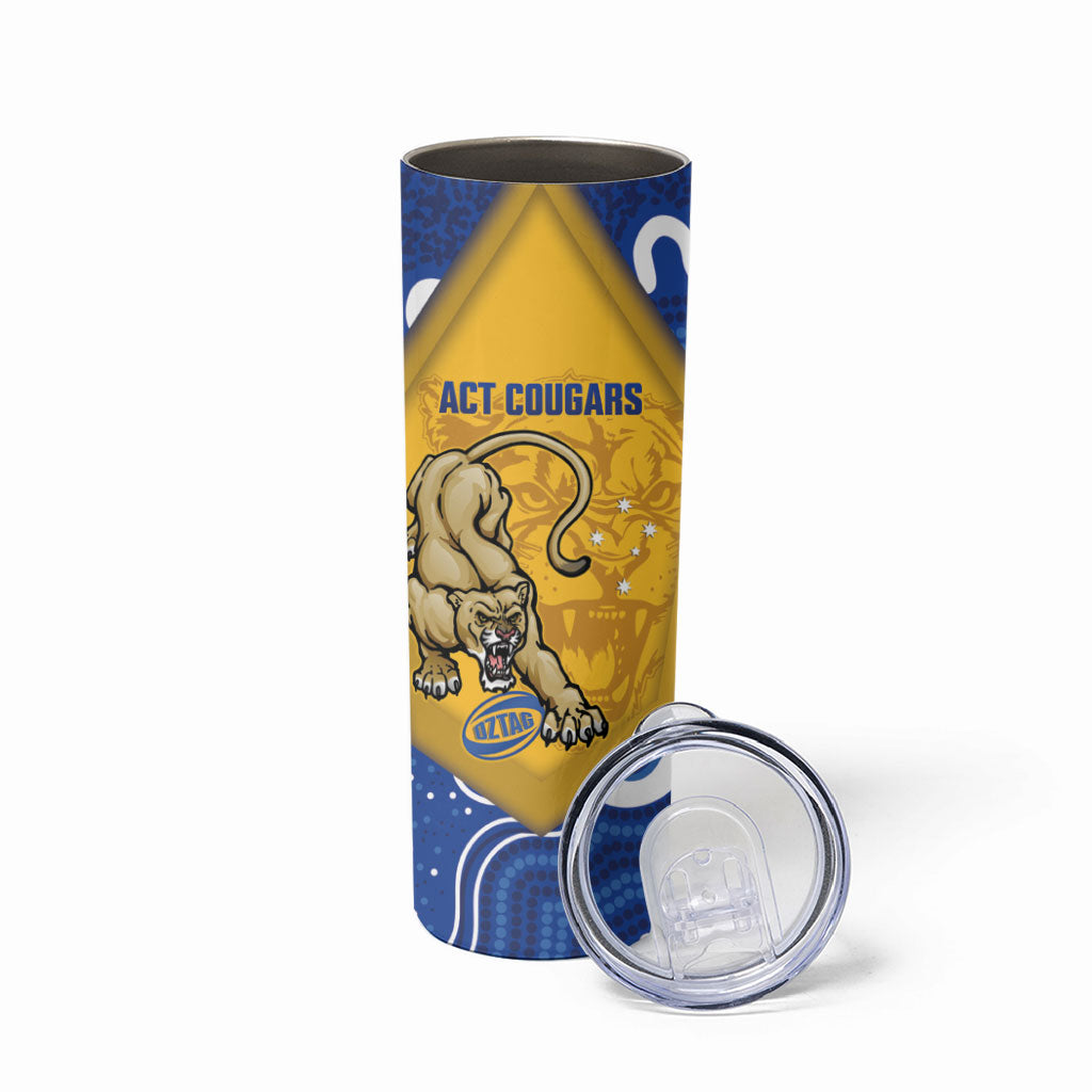 ACT Cougars Oztag Custom Skinny Tumbler Australian Capital Territory Indigenous Art