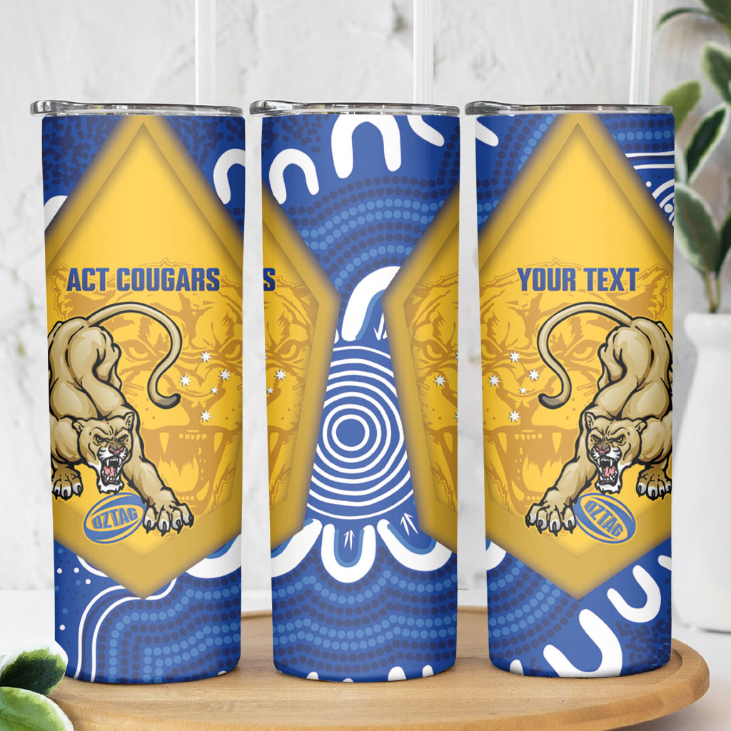 ACT Cougars Oztag Custom Skinny Tumbler Australian Capital Territory Indigenous Art