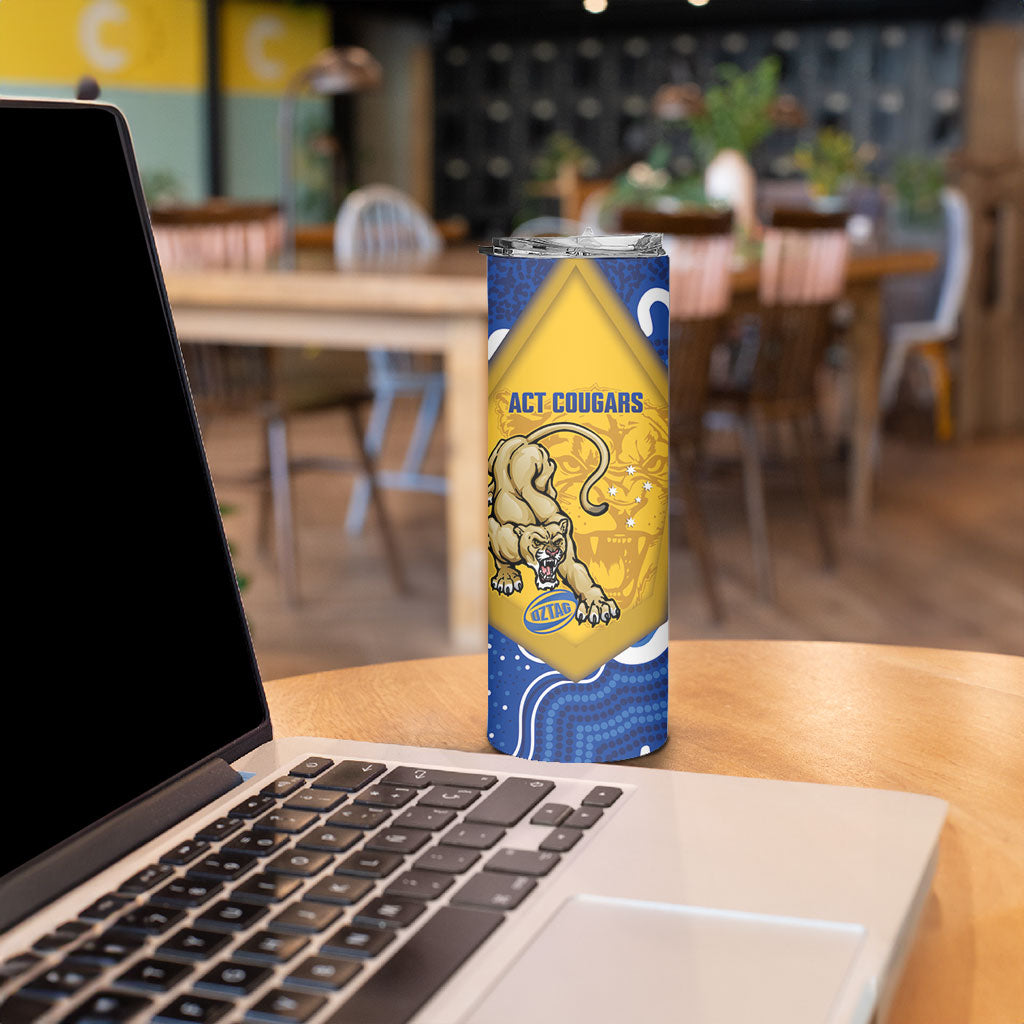 ACT Cougars Oztag Custom Skinny Tumbler Australian Capital Territory Indigenous Art