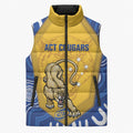 ACT Cougars Oztag Custom Sleeveless Puffer Jacket Australian Capital Territory Indigenous Art