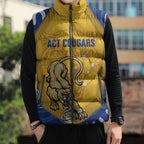 ACT Cougars Oztag Custom Sleeveless Puffer Jacket Australian Capital Territory Indigenous Art