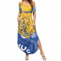 ACT Cougars Oztag Custom Summer Maxi Dress Australian Capital Territory Indigenous Art