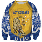 ACT Cougars Oztag Custom Sweatshirt Australian Capital Territory Indigenous Art