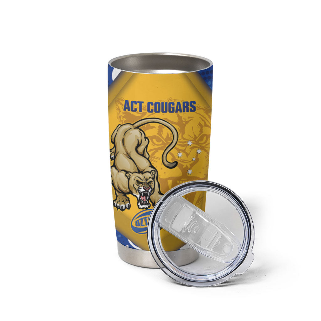 ACT Cougars Oztag Custom Tumbler Cup Australian Capital Territory Indigenous Art