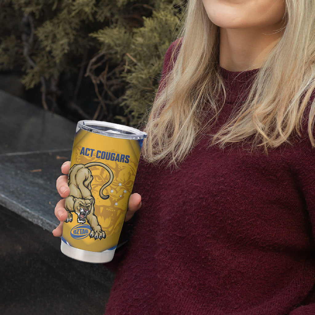 ACT Cougars Oztag Custom Tumbler Cup Australian Capital Territory Indigenous Art
