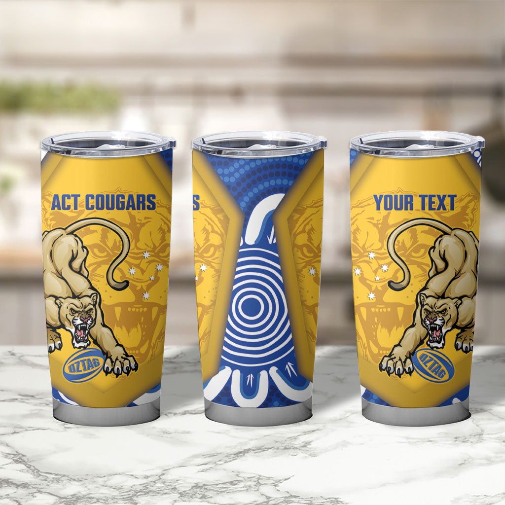 ACT Cougars Oztag Custom Tumbler Cup Australian Capital Territory Indigenous Art