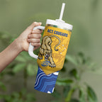 ACT Cougars Oztag Custom Tumbler With Handle Australian Capital Territory Indigenous Art