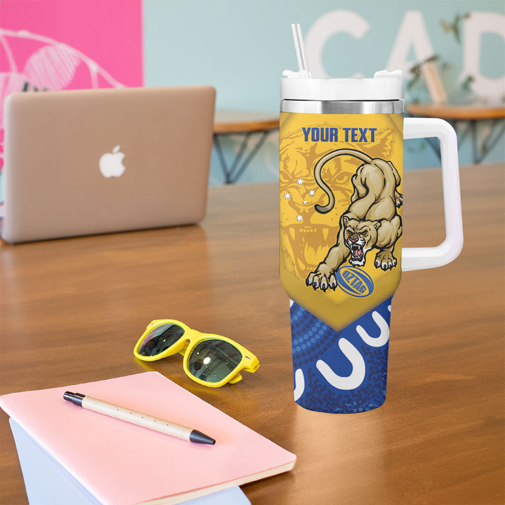 ACT Cougars Oztag Custom Tumbler With Handle Australian Capital Territory Indigenous Art