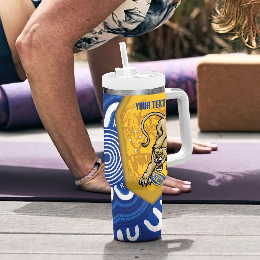 ACT Cougars Oztag Custom Tumbler With Handle Australian Capital Territory Indigenous Art