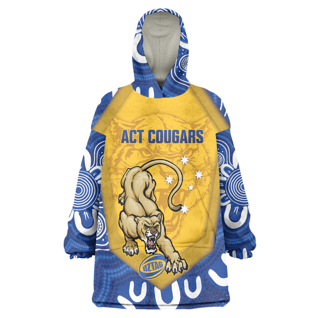 ACT Cougars Oztag Custom Wearable Blanket Hoodie Australian Capital Territory Indigenous Art