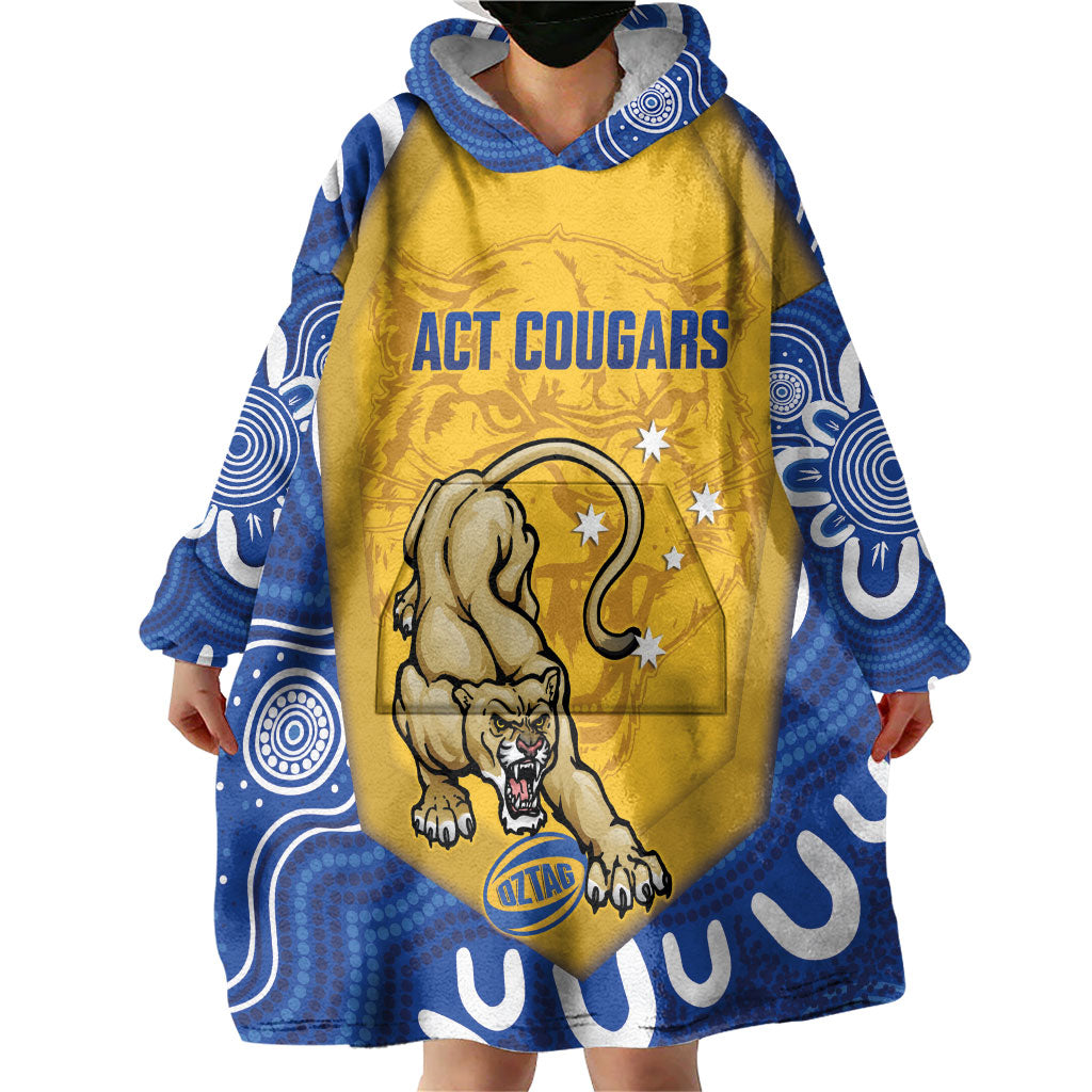 ACT Cougars Oztag Custom Wearable Blanket Hoodie Australian Capital Territory Indigenous Art