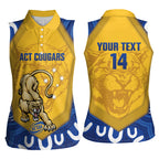 ACT Cougars Oztag Custom Women Sleeveless Polo Shirt Australian Capital Territory Indigenous Art
