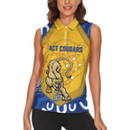 ACT Cougars Oztag Custom Women Sleeveless Polo Shirt Australian Capital Territory Indigenous Art