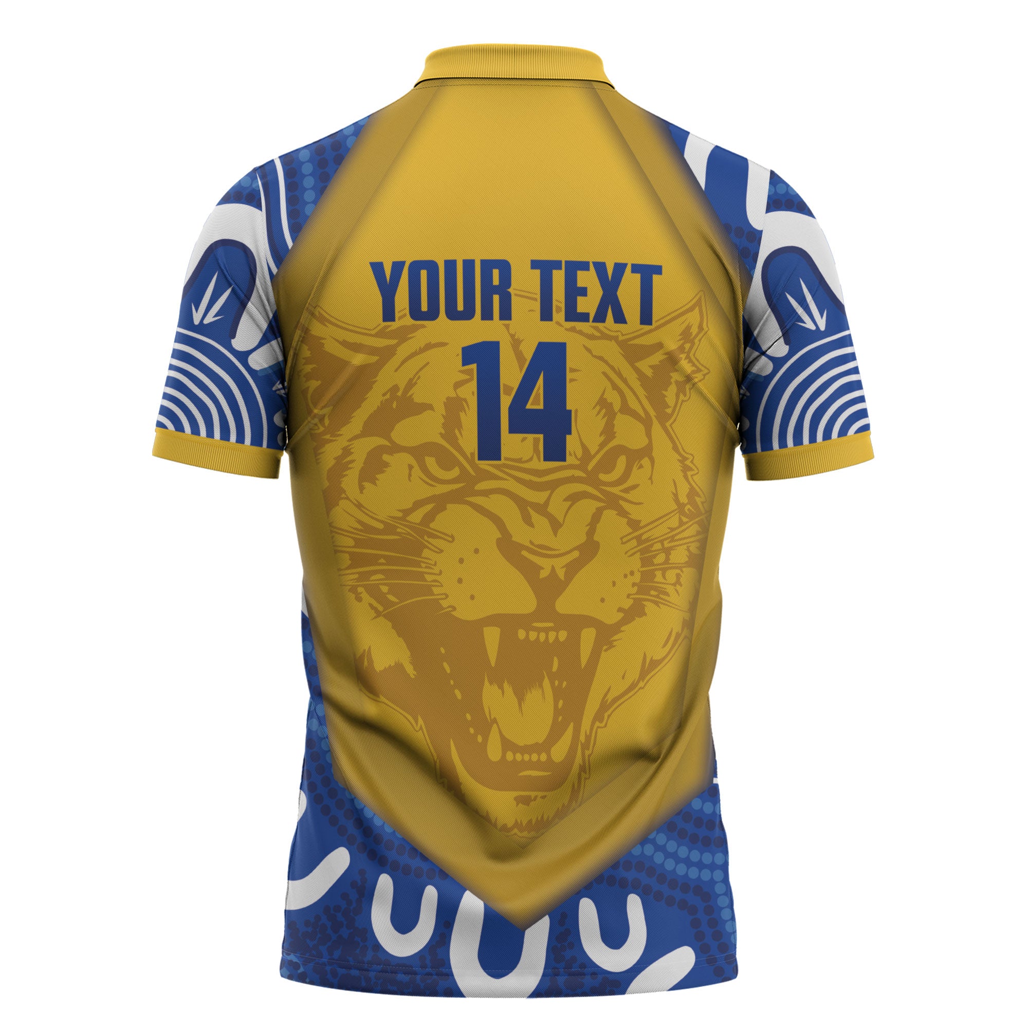 ACT Cougars Oztag Custom Zipper Polo Shirt Australian Capital Territory Indigenous Art