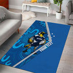 Victoria Oztag Custom Area Rug Helmeted Honeyeater Mascot Indigenous Art