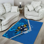 Victoria Oztag Custom Area Rug Helmeted Honeyeater Mascot Indigenous Art