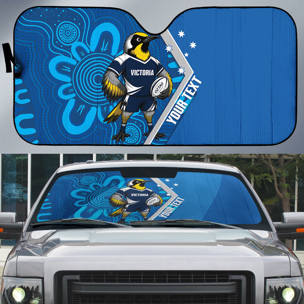 Victoria Oztag Custom Auto Sun Shade Helmeted Honeyeater Mascot Indigenous Art
