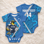 Victoria Oztag Custom Baby Onesie Helmeted Honeyeater Mascot Indigenous Art