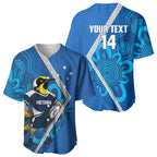 Victoria Oztag Custom Baseball Jersey Helmeted Honeyeater Mascot Indigenous Art