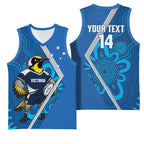 Victoria Oztag Custom Basketball Jersey Helmeted Honeyeater Mascot Indigenous Art