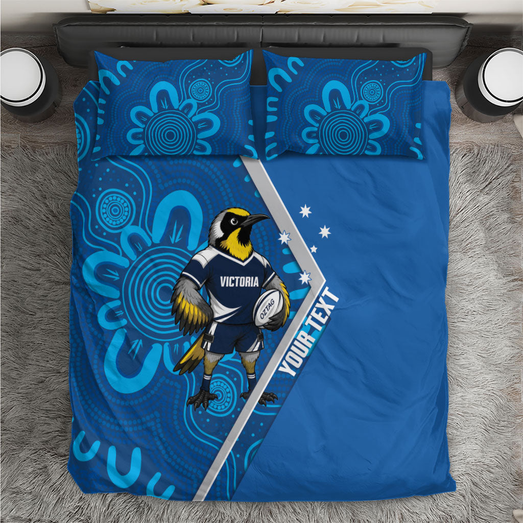 Victoria Oztag Custom Bedding Set Helmeted Honeyeater Mascot Indigenous Art