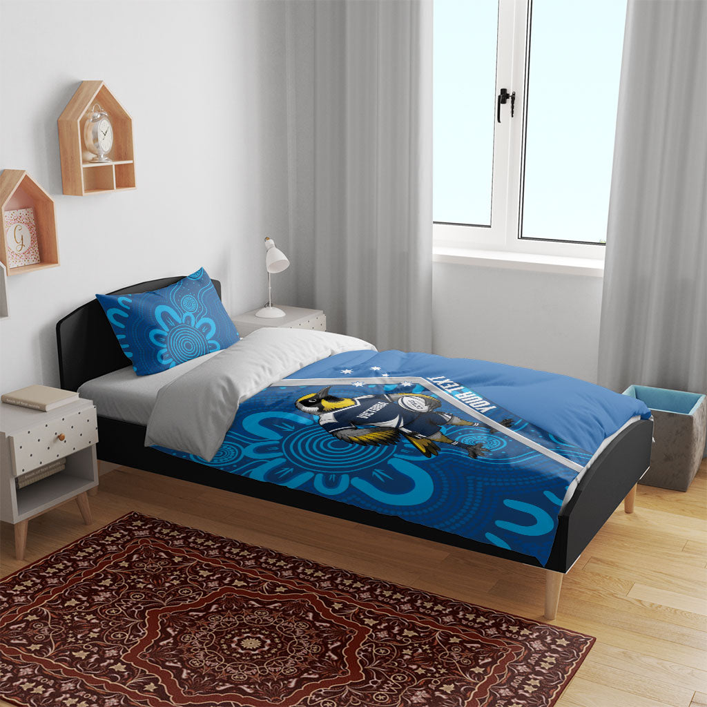 Victoria Oztag Custom Bedding Set Helmeted Honeyeater Mascot Indigenous Art