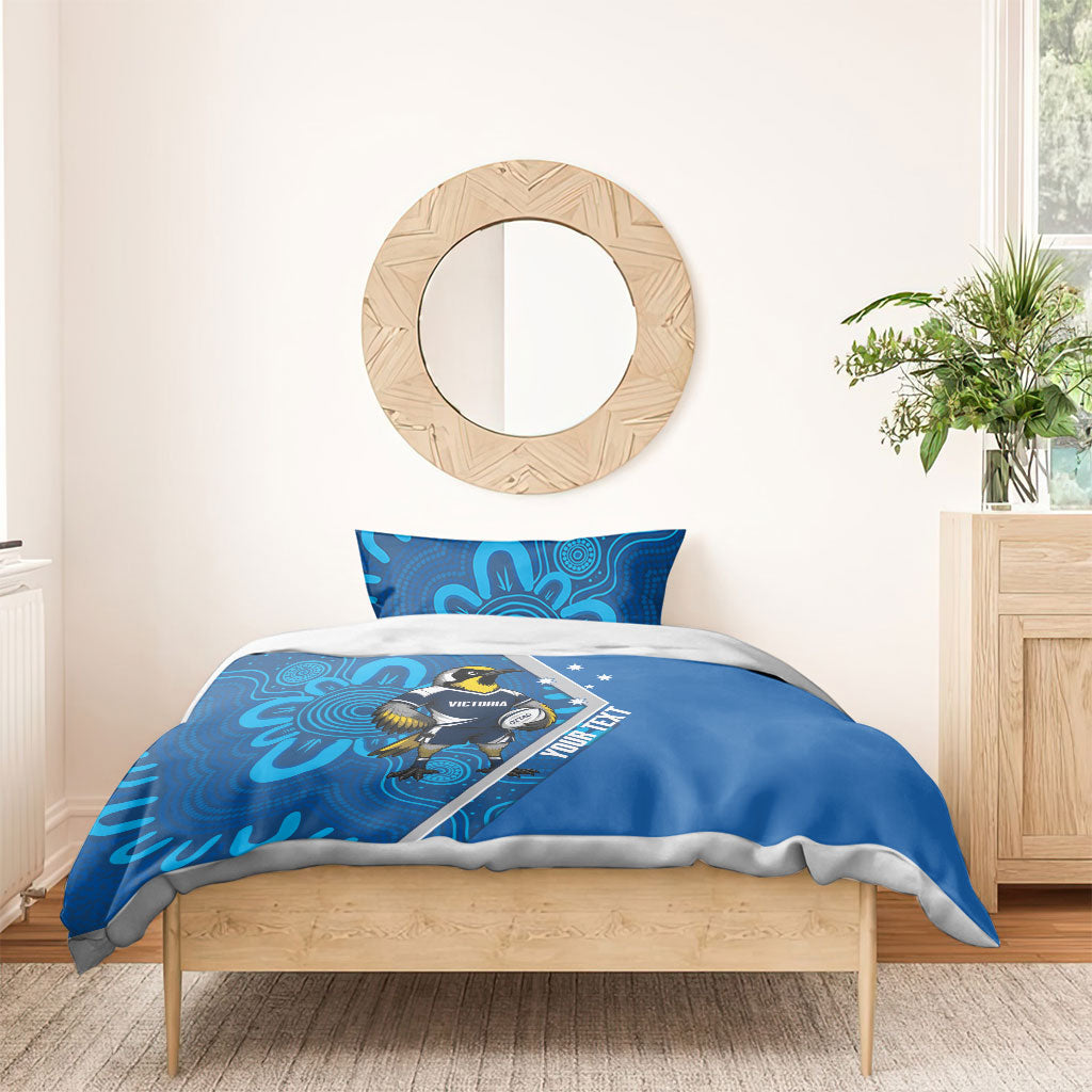 Victoria Oztag Custom Bedding Set Helmeted Honeyeater Mascot Indigenous Art