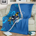 Victoria Oztag Custom Blanket Helmeted Honeyeater Mascot Indigenous Art