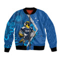 Victoria Oztag Custom Bomber Jacket Helmeted Honeyeater Mascot Indigenous Art
