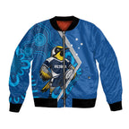 Victoria Oztag Custom Bomber Jacket Helmeted Honeyeater Mascot Indigenous Art