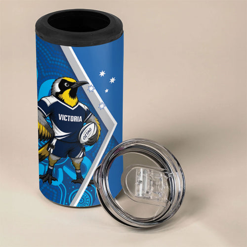 Victoria Oztag Custom 4 in 1 Can Cooler Tumbler Helmeted Honeyeater Mascot Indigenous Art