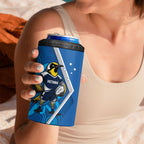 Victoria Oztag Custom 4 in 1 Can Cooler Tumbler Helmeted Honeyeater Mascot Indigenous Art