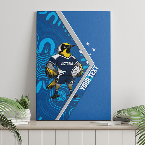 Victoria Oztag Custom Canvas Wall Art Helmeted Honeyeater Mascot Indigenous Art