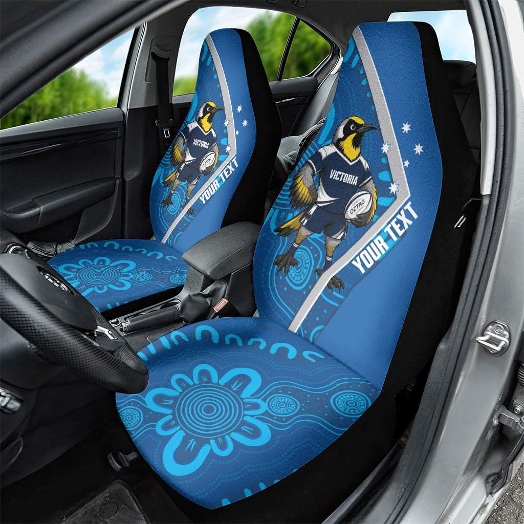 Victoria Oztag Custom Car Seat Cover Helmeted Honeyeater Mascot Indigenous Art