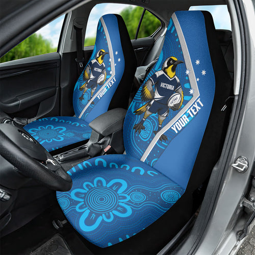Victoria Oztag Custom Car Seat Cover Helmeted Honeyeater Mascot Indigenous Art