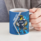 Victoria Oztag Custom Ceramic Mug Helmeted Honeyeater Mascot Indigenous Art