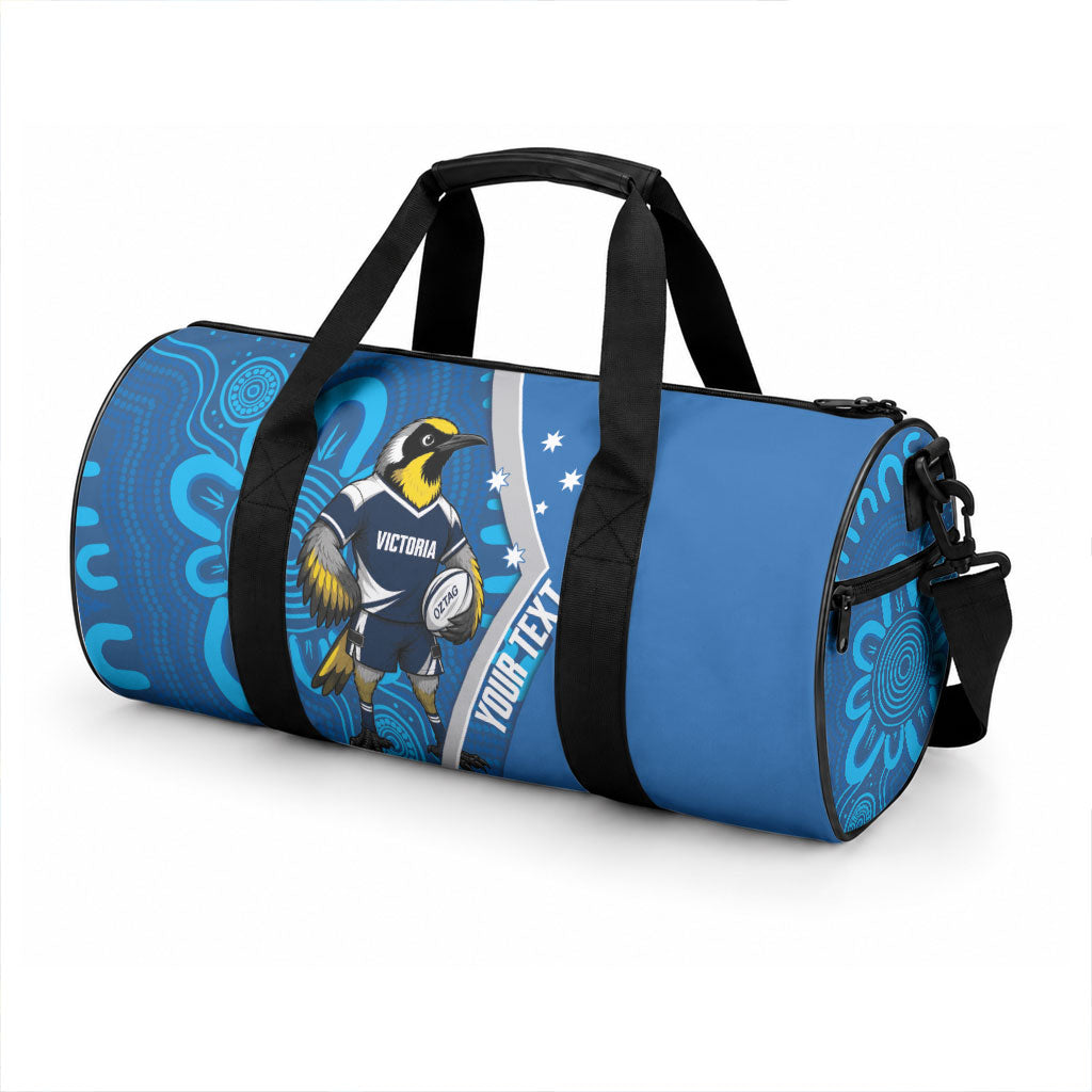 Victoria Oztag Custom Duffle Bag Helmeted Honeyeater Mascot Indigenous Art