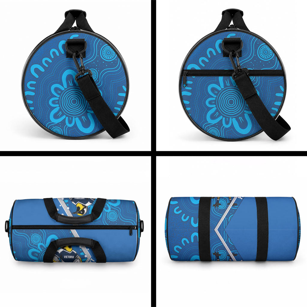 Victoria Oztag Custom Duffle Bag Helmeted Honeyeater Mascot Indigenous Art