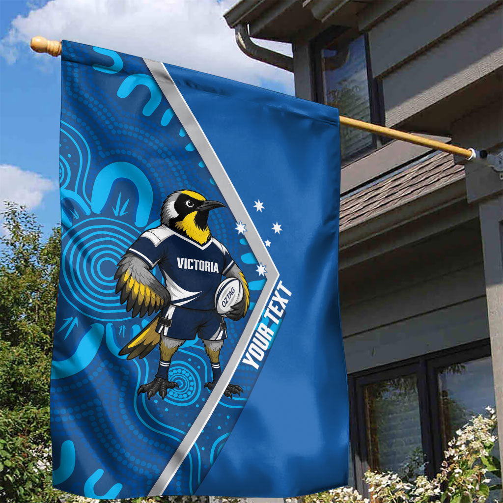 Victoria Oztag Custom Garden Flag Helmeted Honeyeater Mascot Indigenous Art