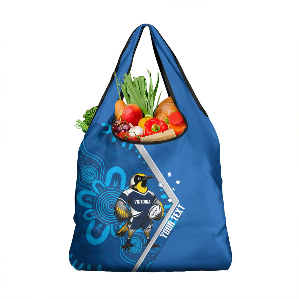 Victoria Oztag Custom Grocery Bag Helmeted Honeyeater Mascot Indigenous Art