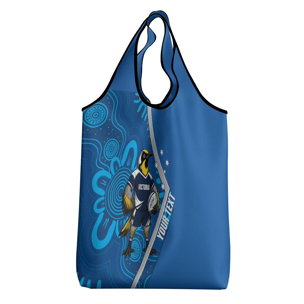 Victoria Oztag Custom Grocery Bag Helmeted Honeyeater Mascot Indigenous Art
