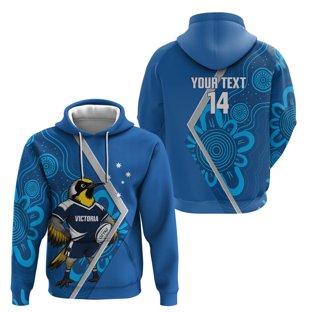 Victoria Oztag Custom Hoodie Helmeted Honeyeater Mascot Indigenous Art