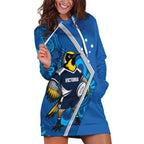Victoria Oztag Custom Hoodie Dress Helmeted Honeyeater Mascot Indigenous Art