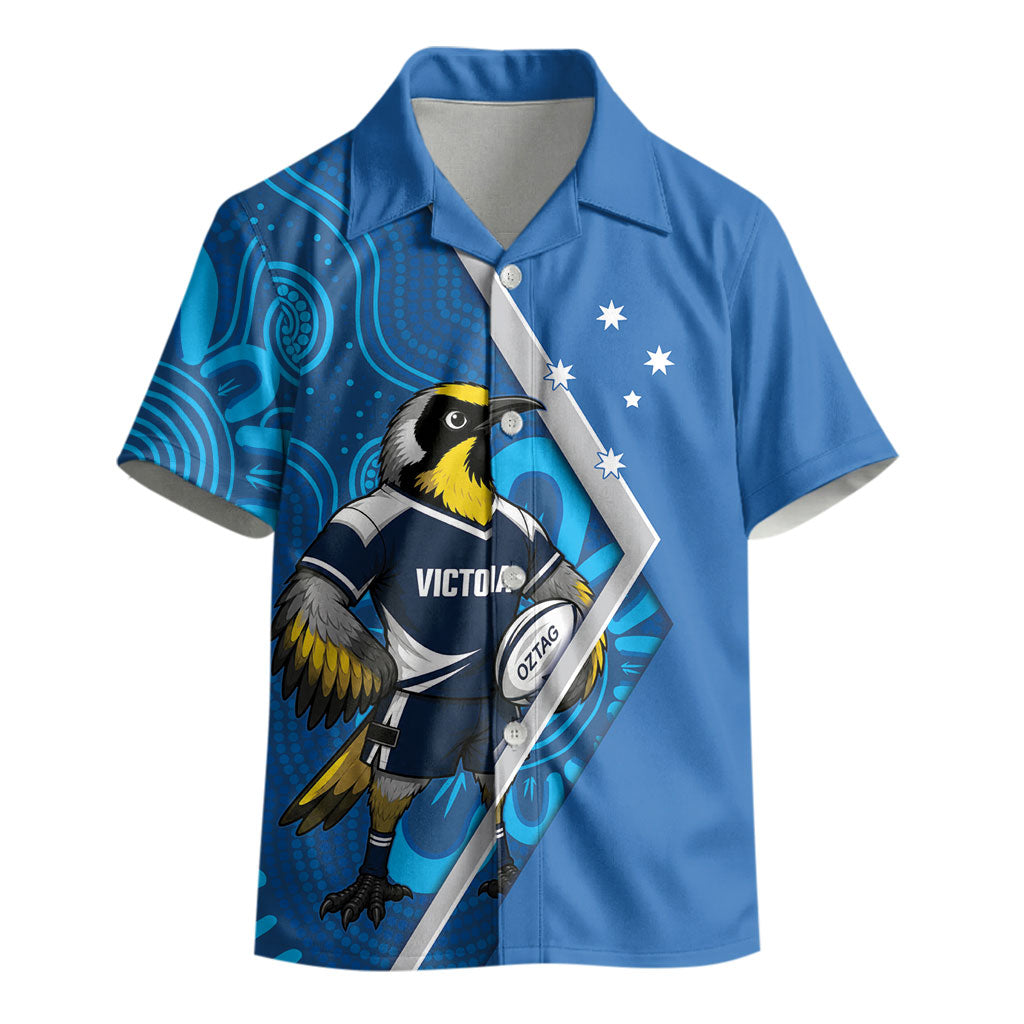 Victoria Oztag Custom Kid Hawaiian Shirt Helmeted Honeyeater Mascot Indigenous Art
